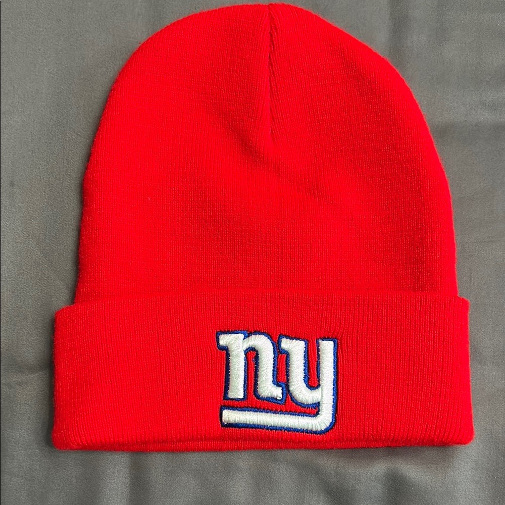Vibrant Red Cuffed Beanie Hat. Like new. Never worn.